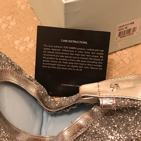 ⭐️ NWT Yosi Samra size 6 “Hitched” platinum flats - Picture 6 of 8